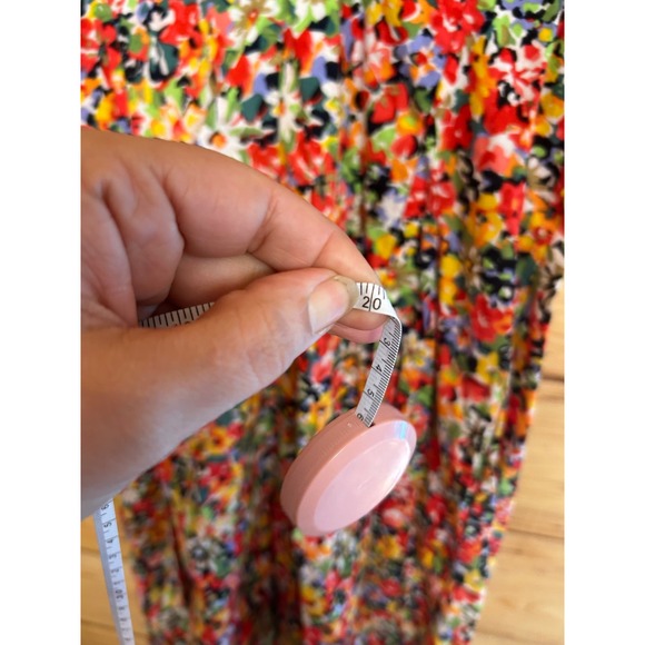 Vintage J. Crew Floral V-Neck Button Front Midi Dress 100% Cotton Cottagecore - Picture 11 of 13